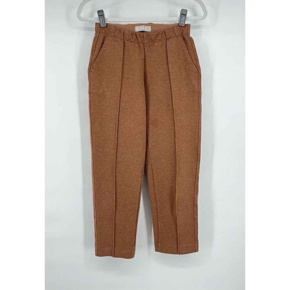 Everlane The Dream Pant Tailored Front Sewn Seam Pull On Elastic Tan Size XS EUC
